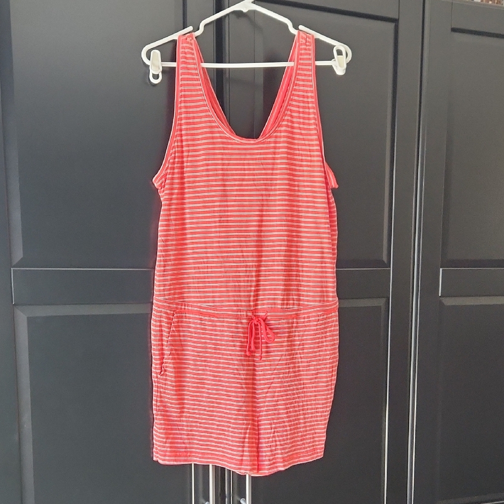 The North Face Red Shorts Romper with Drawstring Waist